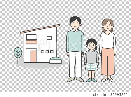 マイホームと3人親子 82995851