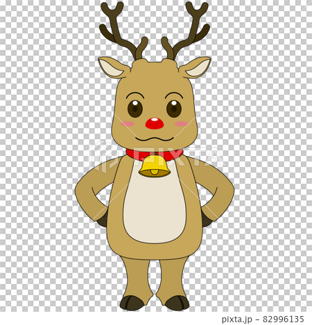 トナカイのキャラクターのイラスト アウトラインあり のイラスト素材