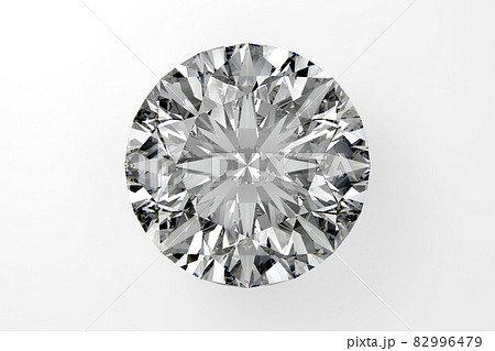 白背景のダイヤモンドの3dレンダリングのイラスト素材