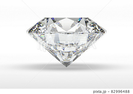 影がある白背景のダイヤモンドの3dレンダリングのイラスト素材 9964