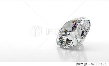 白背景のダイヤモンドの3dレンダリングのイラスト素材