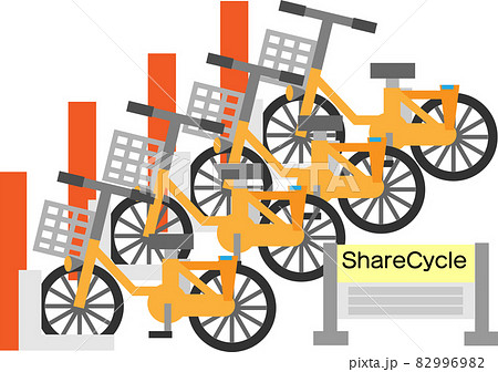 自転車レンタルサービス（シェアサイクル）の自転車置き場 82996982