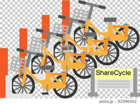 自転車レンタルサービス（シェアサイクル）の自転車置き場 82996982