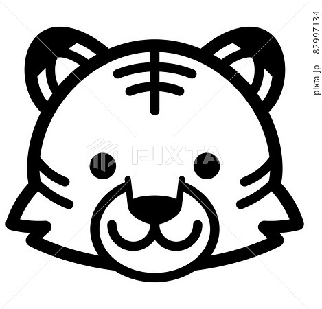 トラの顔のアイコン ピクトグラムのイラスト素材