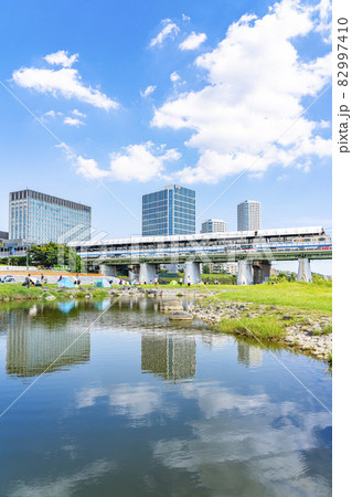 東京都】世田谷区立兵庫島公園から見る二子玉川の街並みの写真素材 [82997410] - PIXTA