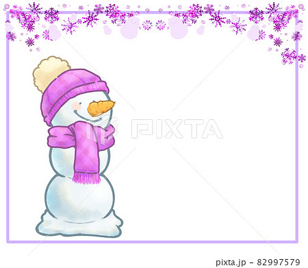 Snowflake frame and carrot nose three-tiered... - Stock