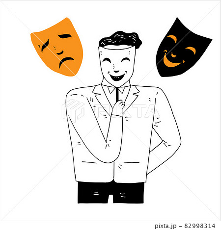 Personality concept, a man using a mask 82998314