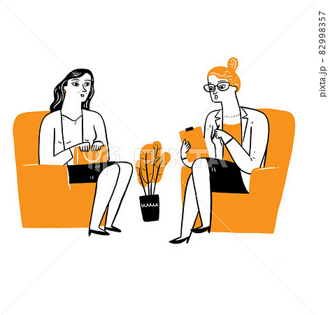 A doctor or counselor is talking to someone who has a problem 82998357