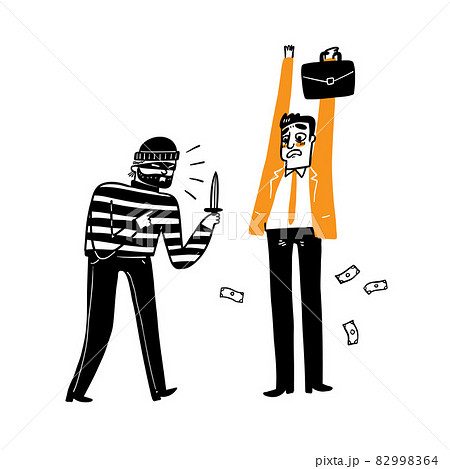 A thief is robbing a businessman 82998364
