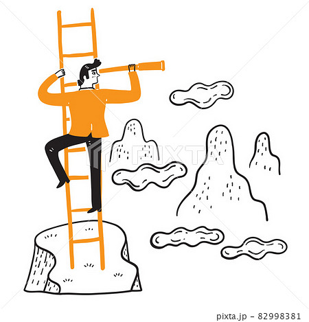 Businessman looks far for new business with binocular 82998381