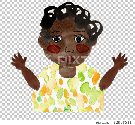 Watercolor illustration of a child with dark skin Watercolor illustration of a child with dark skin 82998511