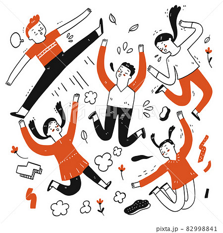 Happy children jumping. 82998841