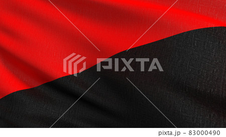 Anarcho syndicalism flag blowing in the wind. 3D rendering illustration of waving sign 83000490