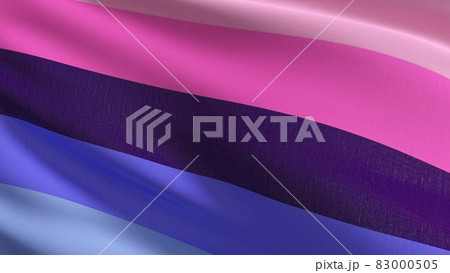 Pride Rainbow Omnisexual, LGBT flag blowing in the wind. 3D rendering illustration of waving sign 83000505
