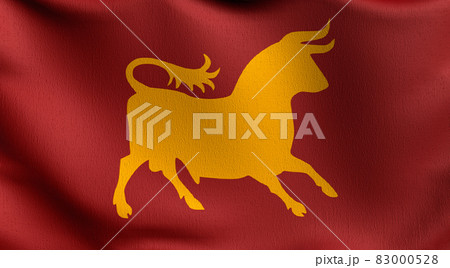 Caesar Legion flag blowing in the wind. 3D rendering illustration of waving sign 83000528
