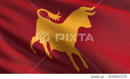 Caesar Legion flag blowing in the wind. 3D rendering illustration of waving sign 83000529