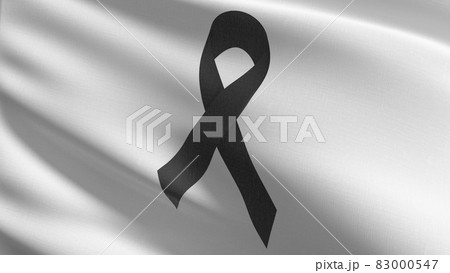 Black Mourning Ribbon, Rest in peace flag blowing in the wind. 3D rendering illustration of waving sign Black Mourning Ribbon, Rest in peace flag blowing in the wind. 3D rendering illustration of waving sign 83000547