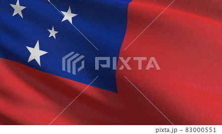Western Samoa flag blowing in the wind. 3D rendering illustration of waving sign Western Samoa flag blowing in the wind. 3D rendering illustration of waving sign 83000551