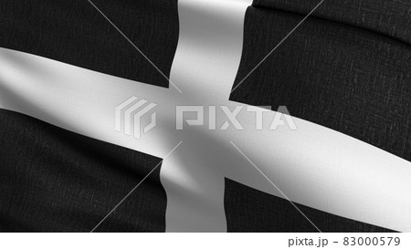 Cornwall flag blowing in the wind. 3D rendering illustration of waving sign Cornwall flag blowing in the wind. 3D rendering illustration of waving sign 83000579