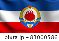 SFR Yugoslavia flag blowing in the wind. 3D rendering illustration of waving sign 83000586