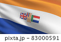 South Africa flag blowing in the wind. 3D rendering illustration of waving sign 83000591