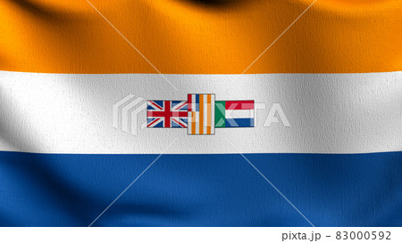 South Africa flag blowing in the wind. 3D rendering illustration of waving sign 83000592