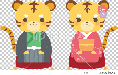 Tiger New Year's card Zodiac kimono tiger 83001623