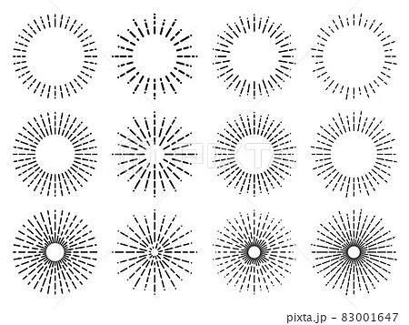 円形の光の線のセットのイラスト素材