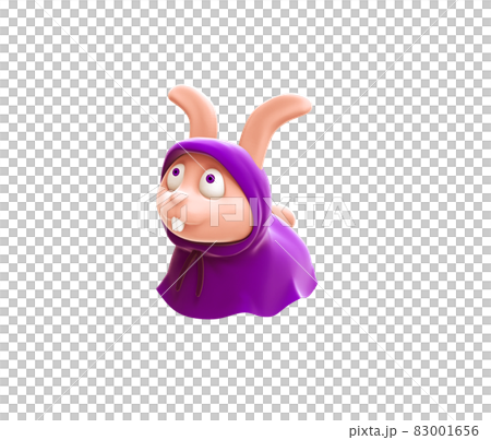 3D illustration of a rabbit wizard 83001656