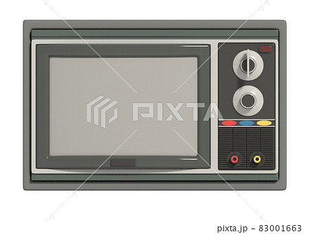 レトロテレビの3Dイラスト、影無し正面 83001663