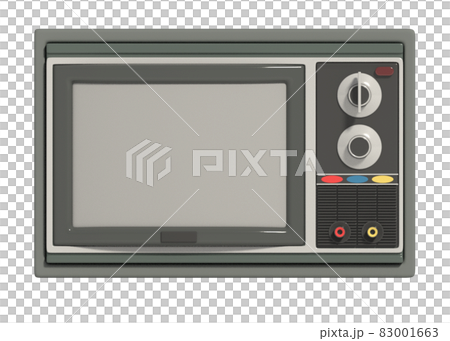 レトロテレビの3Dイラスト、影無し正面 83001663