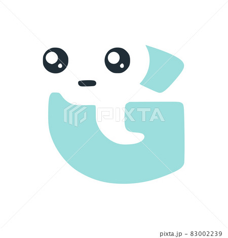 Letter g cute kawaii character, funny smiley clip art isolated on white background Letter g cute kawaii character, funny smiley clip art isolated on white background 83002239