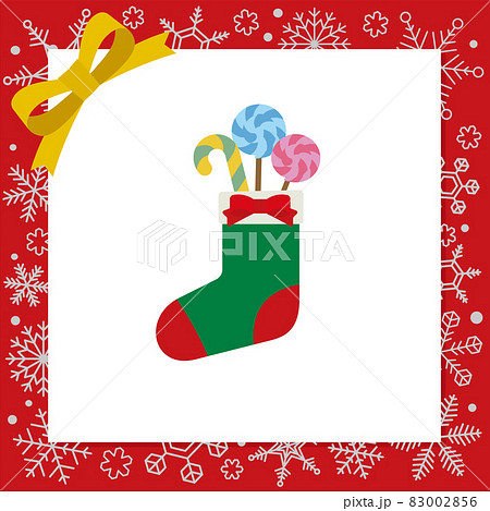 季節の素材 クリスマスアイコン 靴下 キャンディ のイラスト素材