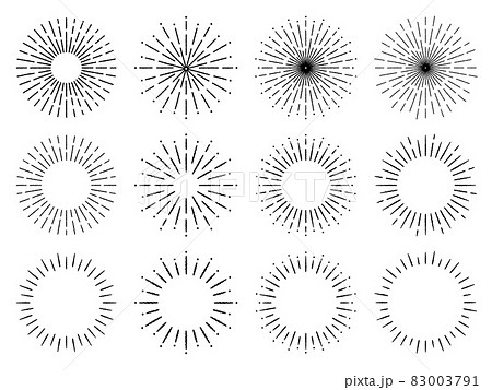 手描き風の円形の光の線のセット 83003791