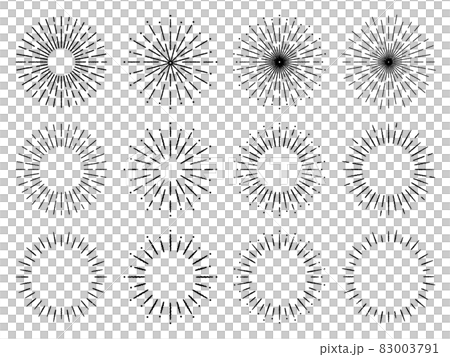 手描き風の円形の光の線のセット 83003791