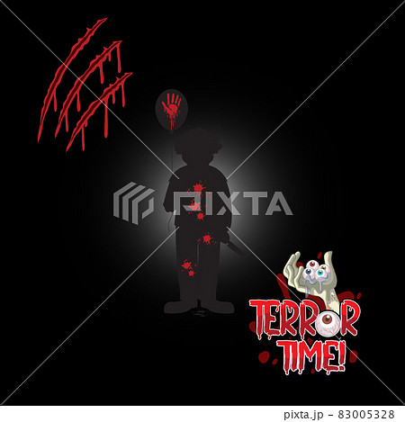 Terror Time logo with creepy clown silhouette 83005328