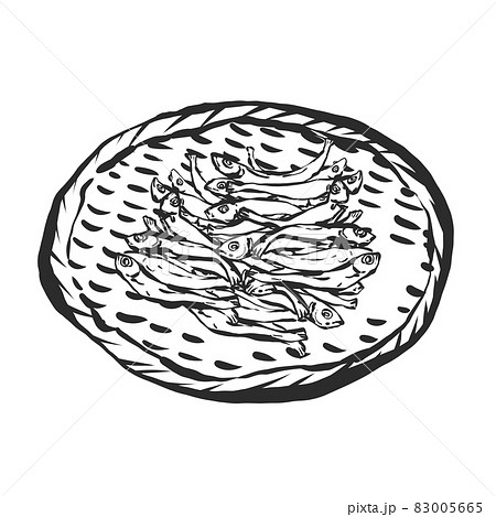 煮干しの手描き筆絵風イラスト 83005665