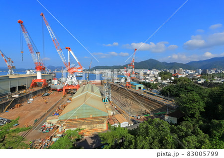 【広島県】歴史の見える丘から見た戦艦大和 建造ドック 83005799