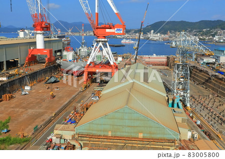 【広島県】歴史の見える丘から見た戦艦大和 建造ドック 【広島県】歴史の見える丘から見た戦艦大和 建造ドック 83005800