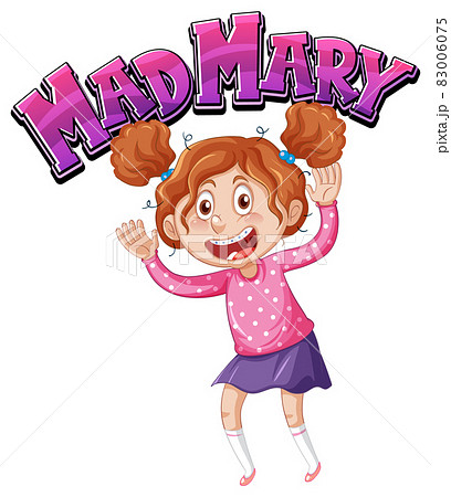Mad Mary logo text design with a girl cartoon character 83006075