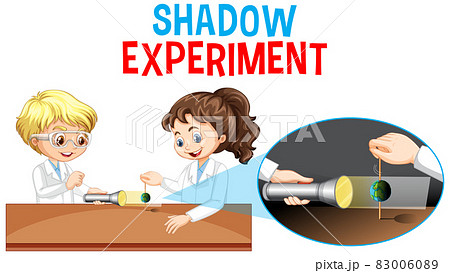 Shadow experiment with scientist kids cartoon character Shadow experiment with scientist kids cartoon character 83006089