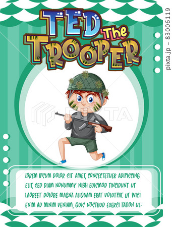 Character game card template with word Ted The Trooper 83006119