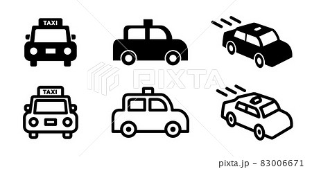 タクシー, パトカー,自動車のベクターアイコンイラスト白背景 83006671