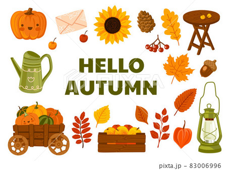 Autumn garden hand-drawn vector illustration. 83006996
