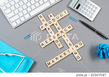 Web marketing concept with words from cubes 83007087