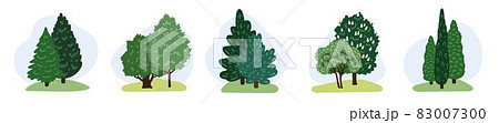 Set of green trees, bushes. Set of green trees, bushes. 83007300
