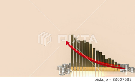 The gold chart and money coins for business or finance concept 3d rendering The gold chart and money coins for business or finance concept 3d rendering 83007685