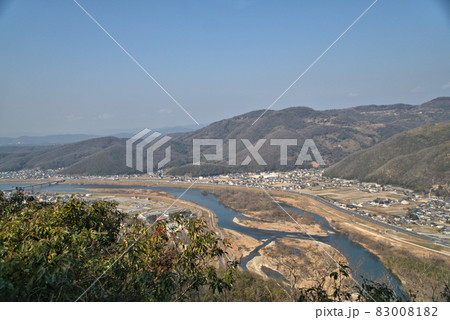 龍ノ口山から見た旭川流域の風景 岡山県岡山市中区 龍ノ口山から見た旭川流域の風景 岡山県岡山市中区 83008182