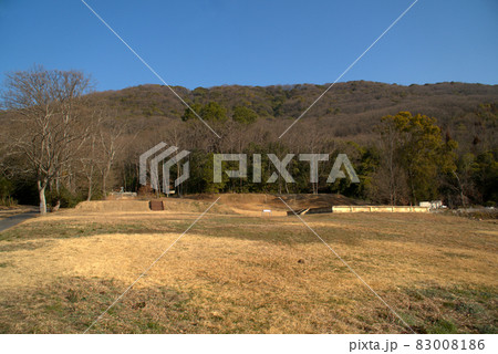 国指定史跡 賞田廃寺跡と早春の青空　岡山県岡山市中区 83008186