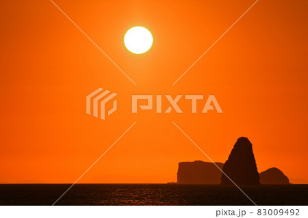 五島灘、角力灘、大角力の夕景 五島灘、角力灘、大角力の夕景 83009492